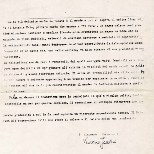 Scritto del critico pugliese VINCENZO JACOVINO